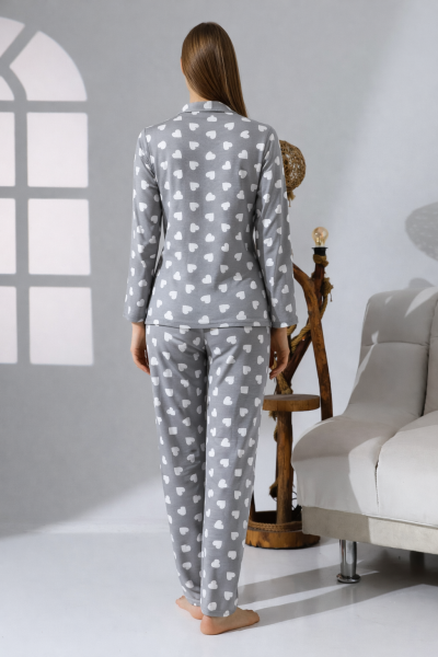 LikapaShop Penye Uzun Kol Pijama Takımı 001352-04 M
