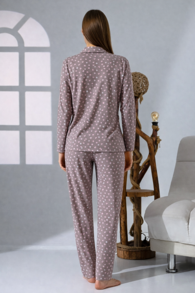 LikapaShop Penye Uzun Kol Pijama Takımı 001352-04 XL