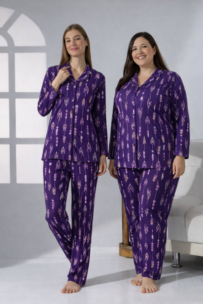 LikapaShop Penye Uzun Kol Pijama Takımı 001352-04 2XL