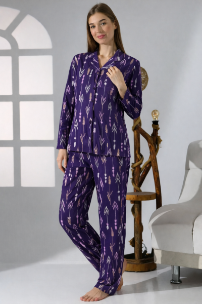 LikapaShop Penye Uzun Kol Pijama Takımı 001352-04 2XL