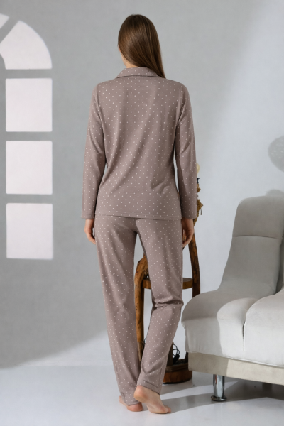 LikapaShop Penye Uzun Kol Pijama Takımı 001352-04 M
