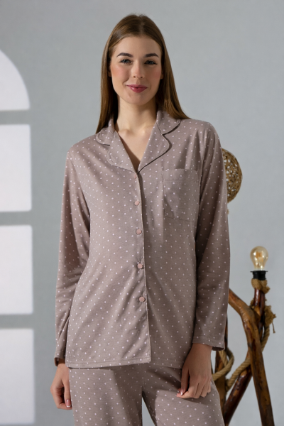 LikapaShop Penye Uzun Kol Pijama Takımı 001352-04 2XL