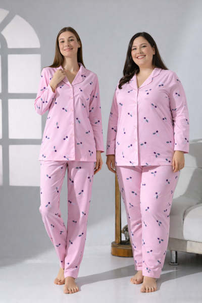 LikapaShop Penye Uzun Kol Pijama Takımı 001352-04 M