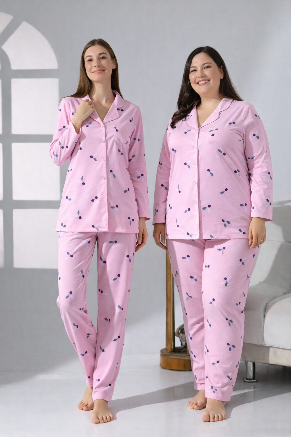 LikapaShop Penye Uzun Kol Pijama Takımı 001352-04 L