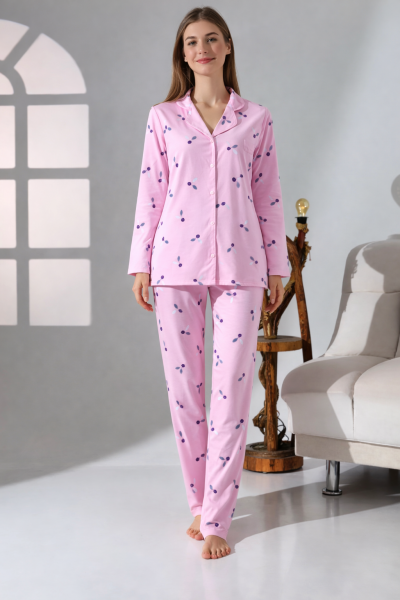 LikapaShop Penye Uzun Kol Pijama Takımı 001352-04 2XL