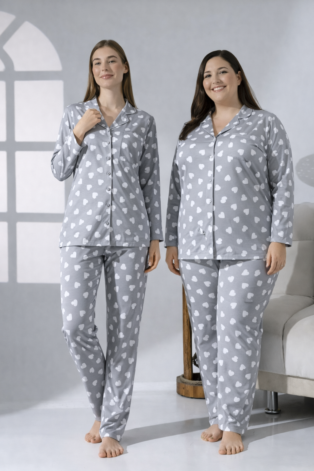 LikapaShop Penye Uzun Kol Pijama Takımı 001352-04 3XL