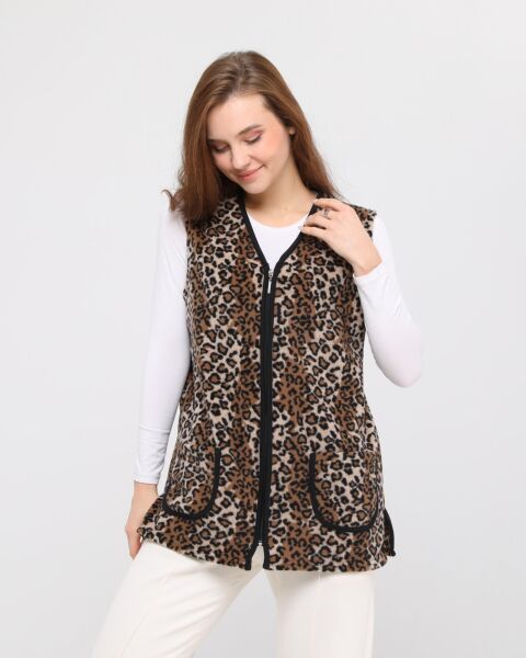 Likapa Polar Yelek XL - Kahve Leopar