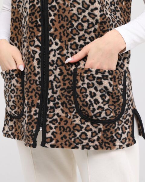 Likapa Polar Yelek XL - Kahve Leopar