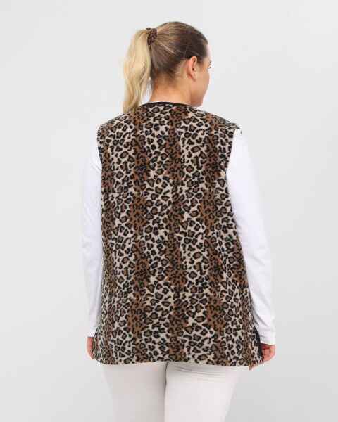 Likapa Polar Yelek 2XL - Kahve Leopar