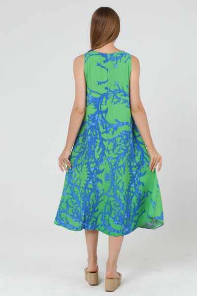 Likapa Yazlık Askılı Viskon Elbise 2691 nar çiçeği - 2XL