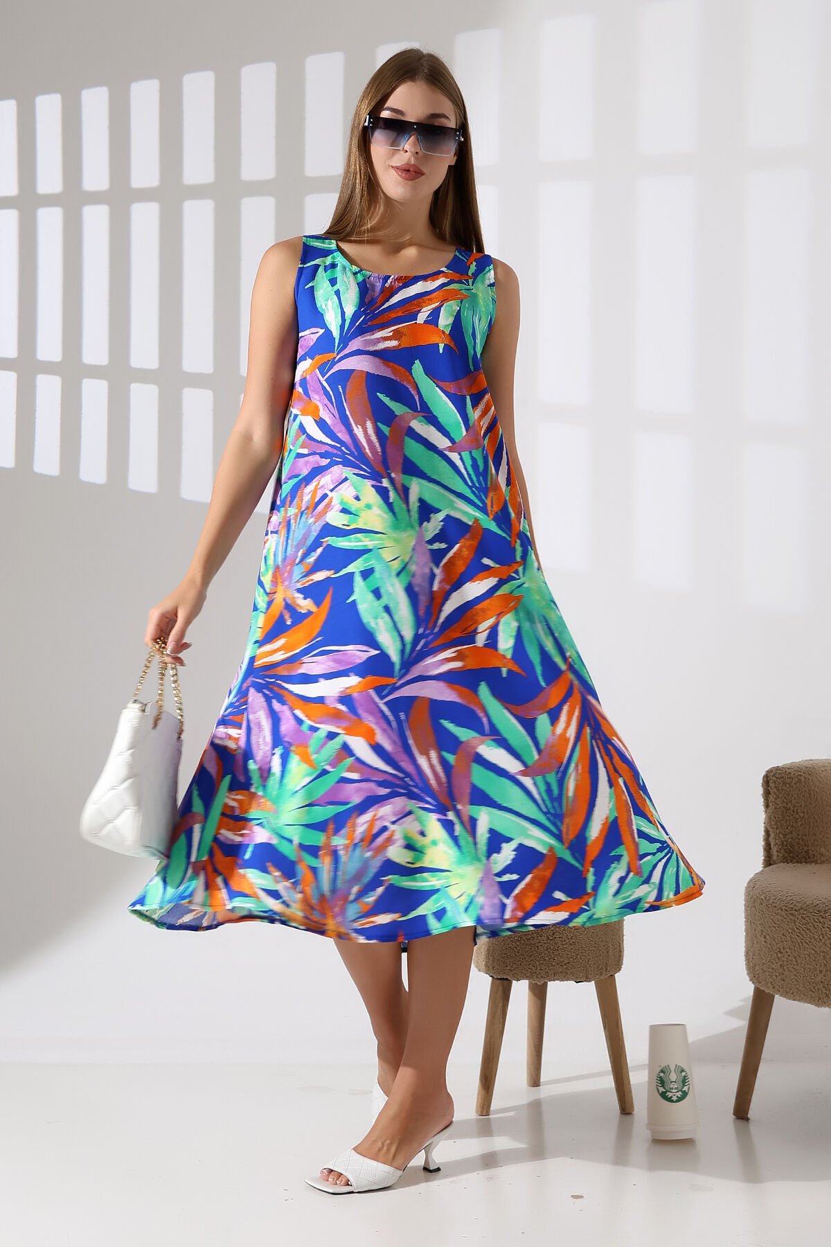 Likapa Yazlık Askılı Viskon Elbise 2691