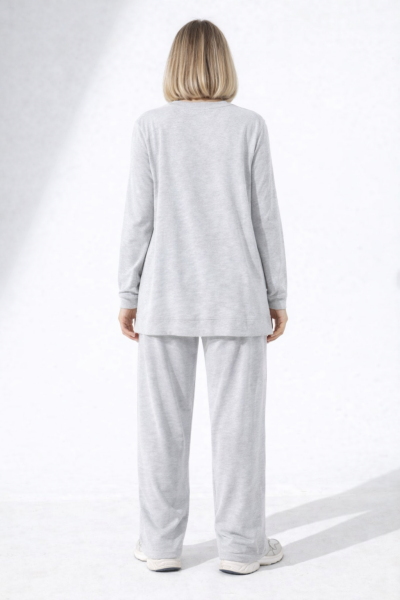 İki iplik Kumaş Bisiklet Yaka Eşofman Takımı 550 L