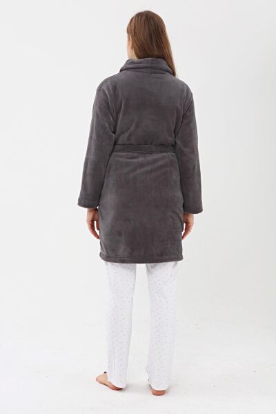 Yumuşak Dokulu Polar Sabahlık 236 2XL - VİZON
