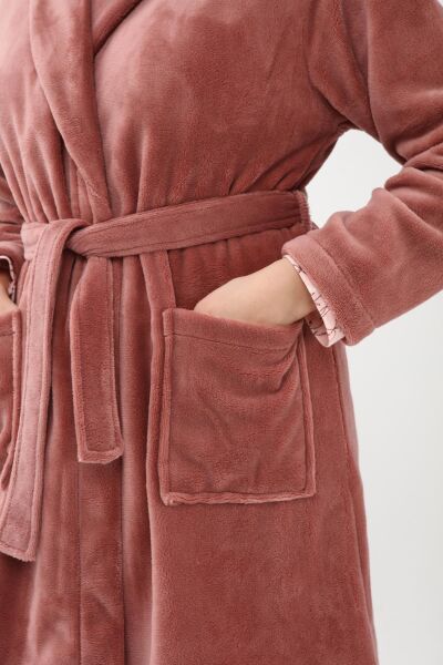 Yumuşak Dokulu Polar Sabahlık 236 2XL - VİZON