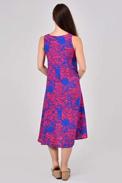 Likapa Yazlık Askılı Viskon Elbise 2691 Fuşya Sarmaşık - S