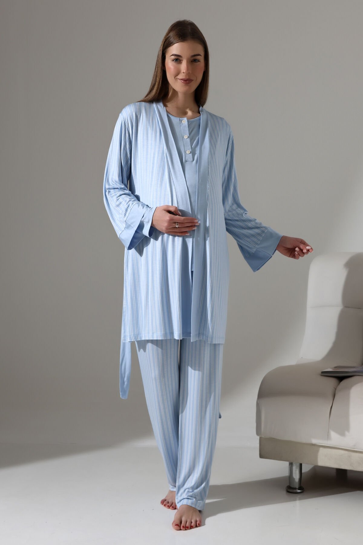 LikapaShop 3'LÜ HAMİLE PİJAMA TAKIMI