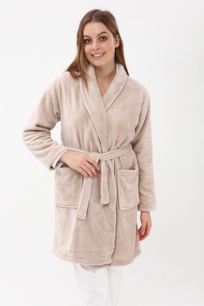 Yumuşak Dokulu Polar Sabahlık 236 2XL - VİZON