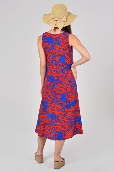 Likapa Yazlık Askılı Viskon Elbise 2691 Kırmızı Sarmaşık - S