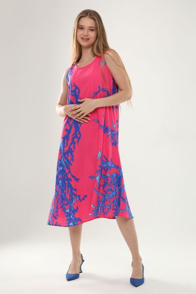 Likapa Yazlık Askılı Viskon Elbise 2691 Pembe - XL
